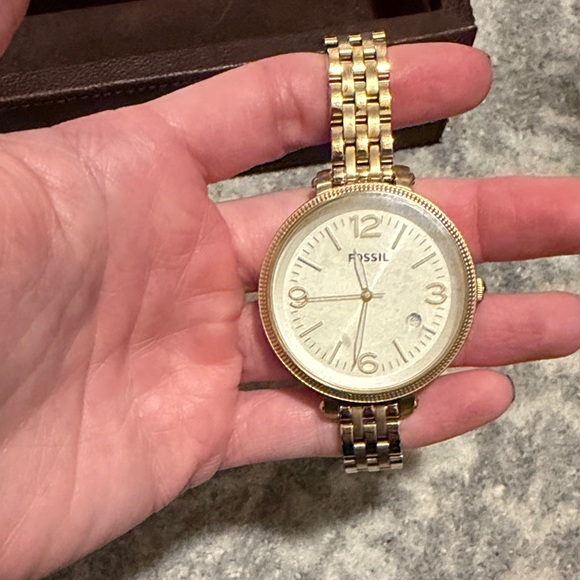 Fossil Women's Watch ES3181 Heather Quartz Gold Dial Stainless Steel 34mm - Picture 2 of 5